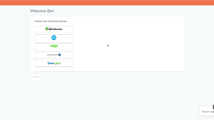 gif showing sage users how to connect their account to chaser